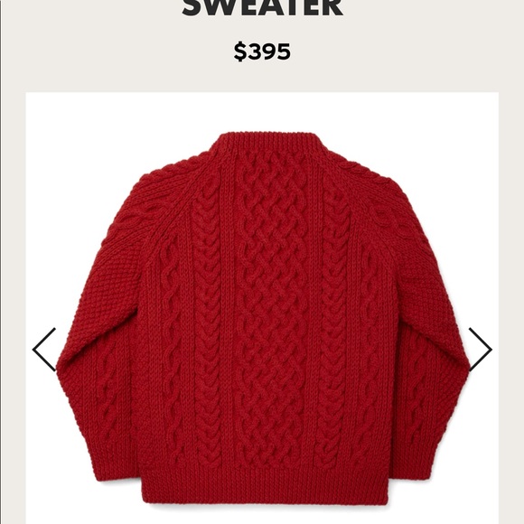 Filson Fisherman Sweater Red 0 Wool Xs 